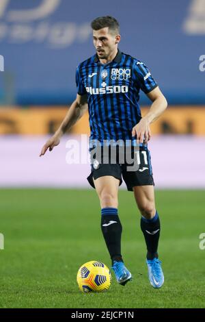 Bergamo, Italien. Februar 2021, 21st. Bergamo, Italien, Gewiss Stadium, 21. Februar 2021, Remo Freuler (Atalanta) während Atalanta BC vs SSC Napoli - Italienische Fußball Serie A Spiel Kredit: Francesco Scaccianoce/LPS/ZUMA Wire/Alamy Live News Stockfoto