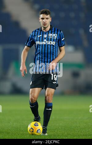 Bergamo, Italien. Februar 2021, 21st. Bergamo, Italien, Gewiss Stadium, 21. Februar 2021, Berat Djimsiti (Atalanta) während Atalanta BC gegen SSC Napoli - Italienische Fußball Serie A Spiel Kredit: Francesco Scaccianoce/LPS/ZUMA Wire/Alamy Live News Stockfoto