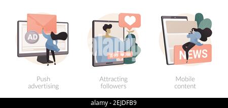 Internet-Förderung abstrakte Konzept Vektor-Illustrationen. Stock Vektor