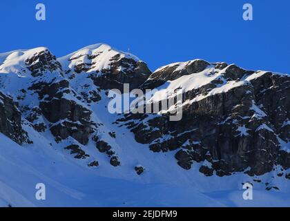 Mount Vorab im Winter. Stockfoto