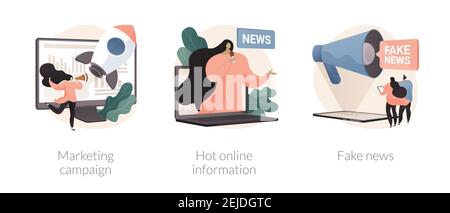 Social Network Inhalt abstrakte Konzept Vektor Illustrationen. Stock Vektor