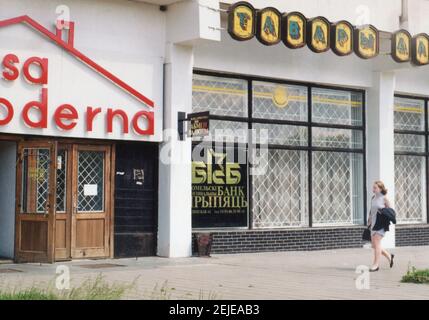 Vintage-Foto der Stadt Gomel, Weißrussland 1990s. Stockfoto