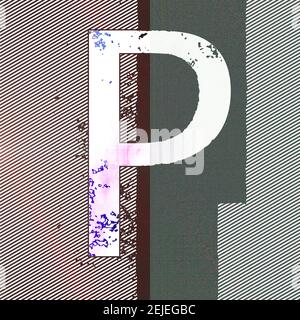 Quadratische Grafik mit dem Großbuchstaben P als Großbuchstaben Stockfoto