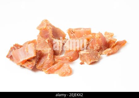 Kings Huhn ruckig aus freilaufenden britischen Hühnern. Weißer Hintergrund. England GB Stockfoto