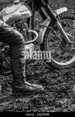 Klassischer Motocross bei goodwood Revival in großbritannien Stockfoto