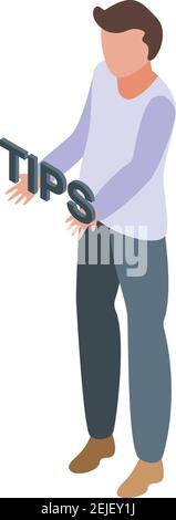 Symbol „man Tips“. Isometrisch von man Tipps Vektor-Symbol für Web-Design isoliert auf weißem Hintergrund Stock Vektor