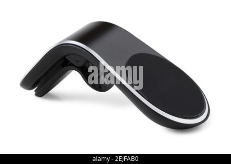Auto magnetische Telefonhalterung auf Wäscheklammer isoliert auf weiß Stockfoto