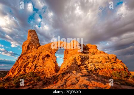 Turret Arch im Arches National Park, Utah Stockfoto