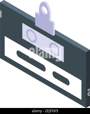 Ausweis-id-Symbol. Isometrisches Symbol für ID-Karten-Abzeichen für Webdesign auf weißem Hintergrund isoliert Stock Vektor