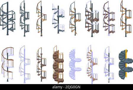 Symbol für Wendeltreppe. Isometrisch von Wendeltreppe Vektor-Symbol für Web-Design isoliert auf weißem Hintergrund Stock Vektor