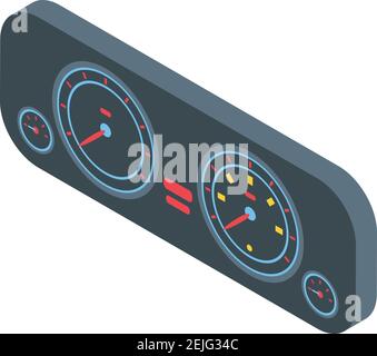 Symbol auf dem Armaturenbrett des Fahrzeugs. Isometrisches Vektor-Symbol des Fahrzeugs für Web-Design auf weißem Hintergrund isoliert Stock Vektor