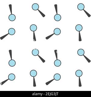 Grau Vergrößerungsglas Symbol isoliert nahtlose Muster auf weißem Hintergrund. Suche, Fokus, Zoom, Geschäftssymbol. Vektorgrafik Stock Vektor