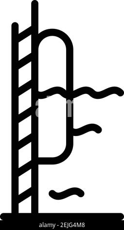 Symbol des Wasserwerkzeugs „Pool“. Umriss Pool Wasser Werkzeug Vektor-Symbol für Web-Design isoliert auf weißem Hintergrund Stock Vektor