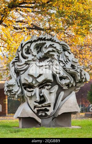 Beethoven-Skulptur von Klaus Kammerichs, Bonn, Nordrhein-Westfalen, Deutschland Stockfoto