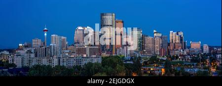 Skylines in einer Stadt, Calgary, Alberta, Kanada Stockfoto