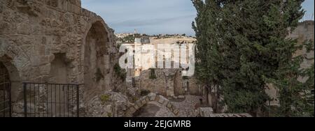 Ansicht der Al-Aqsa Moschee, Ölberg, Jerusalem, Israel Stockfoto