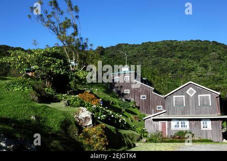 Finca Lerida Kaffeehaus und Boutique-Hotel / Lodge, die bei Vogelbeobachtern beliebt ist), in der Nähe von Boquete, Chiriqui, Panama Stockfoto