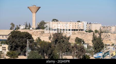 Ansicht von Gebäuden in einer Stadt, Mitzpe Ramon, Negev, Israel Stockfoto