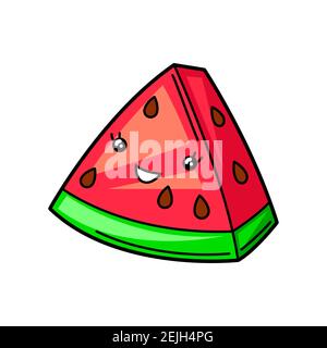 Kawaii nette Illustration von Wassermelone. Stock Vektor