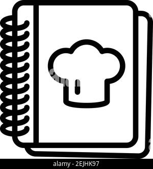 Symbol für das Rezeptbuch. Umriss Rezeptbuch Vektor-Symbol für Web-Design isoliert auf weißem Hintergrund Stock Vektor