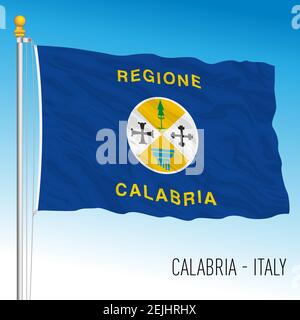 Kalabrien, Flagge der Region, Italienische Republik, Vektorgrafik Stock Vektor