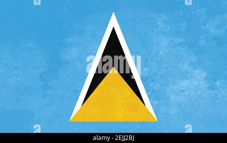 St. Lucia Flagge Pinsel Strich Grunge Hintergrund. Vektorgrafik. Stock Vektor
