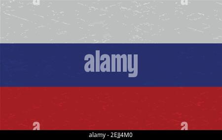 Flagge Russlands. Quadratischer Grunge Hintergrund. Russisches nationales Symbol. Vorlagendesign, Vektorgrafik. Banner. Stock Vektor