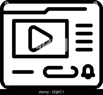 Symbol für Videoabonnent. Vektorsymbol für Videoabonnierung für Webdesign auf weißem Hintergrund isoliert Stock Vektor