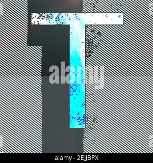 Quadratische Grafik mit dem Großbuchstaben T als Großbuchstaben Stockfoto