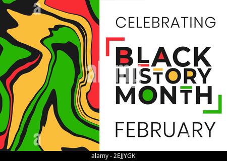 Feiern Black History Monat Februar Banner mit bunten flüssigen Lack-Effekt Hintergrund. Vektordarstellung der Designvorlage für National Stock Vektor