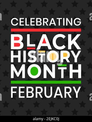 Banner zum Black History Month Februar. Vektor-Illustration von Design-Vorlage für nationale Feiertag Poster oder Karte. Jährliche Feier in Stock Vektor