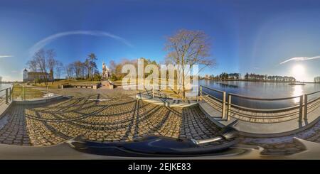 360 Grad VR Aufnahme von mir mittelalterliche alte Burg, mir, Weißrussland Stockfoto