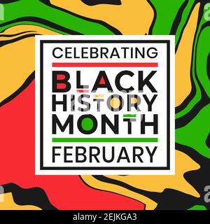 Feiern Black History Monat Februar Banner mit bunten flüssigen Lack-Effekt Hintergrund. Vektordarstellung der Designvorlage für National Stock Vektor