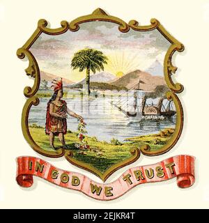 Historisches Wappen des Staates Florida. Stockfoto