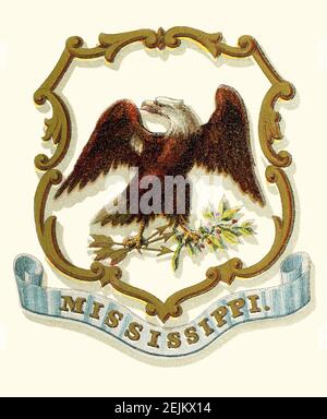 Historisches Wappen des Staates Mississippi. Stockfoto