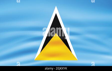 St. Lucia Flagge Pinsel Strich Grunge Hintergrund. Vektorgrafik. Stock Vektor