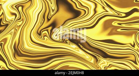 Abstrakt Luxus flüssige Marmor Gold Hintergrund. Hintergrund mit goldenem Metallic-Effekt. Vektor-Illustration von Metall Marmorierung Textur Design-Vorlage für Stock Vektor