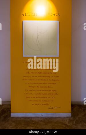 Auroville Visitor Centre, Pondicherry, Tamil Nadu, Indien Stockfoto