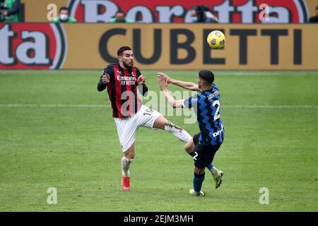 2/21/2021 - Derby Milan gegen Inter Meisterschaft 2020 21 auf dem Foto: THEO VS HAKIMI (Foto: IPA/Sipa USA) Stockfoto