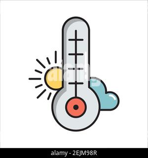 Outdoor-Thermometer, einfache Garten-Symbol in trendigen Linie Stil isoliert auf weißem Hintergrund für Web-Apps und mobile Konzept. Vektorgrafik EPS1 Stock Vektor