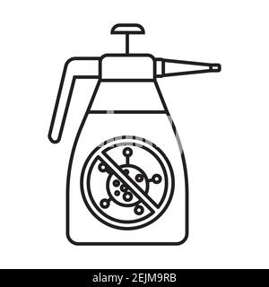Antiseptische Sprühflasche Einfache Medizin-Symbol in trendigen Linienstil isoliert auf weißem Hintergrund für Web-Anwendungen und mobile Konzepte. Vektorillust Stock Vektor