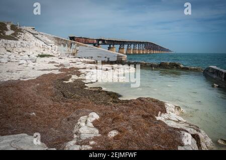 Die alte Bahia Honda Railway Bridge in den Florida Keys. Stockfoto