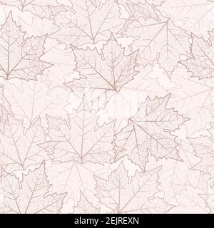 Ahornbaum Blatt braune Textur. Nahtloses Vektormuster. Herbst Saison Thema Hintergrund. Herbst Grafik Illustration. Stock Vektor