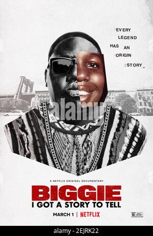Biggie: I Got A Story to Tell (2021) Regie Emmett Malloy mit Sean 'Diddy' Combs, Faith Evans, Lil' Cease und dem berüchtigten B.I.G.. Dokumentarische Biopic über Gangsta Rapper Christopher Wallace, besser bekannt als Biggie Smalls oder der berüchtigte B.I.G.. Stockfoto