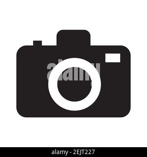 Kamerasymbol auf weißem Hintergrundvektor. Stockfoto
