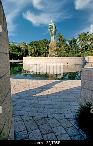 Eintritt in das Holocaust Memorial der Greater Miami Jewish Federation in Miami Beach, Florida. Stockfoto