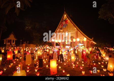 Boun Ock Phansaa in Luang Prabang, Laos 2020 Stockfoto