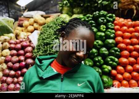 Der lebhafte Kimironko-Markt in Kigali, Ruanda. Stockfoto