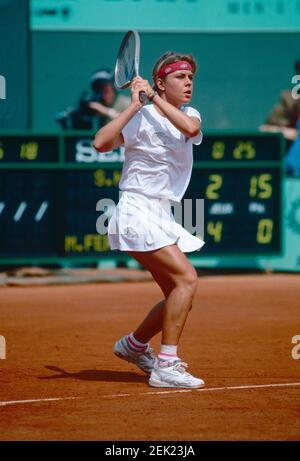 Deutsche Tennisspielerin Sabine Hack, Roland Garros, Frankreich 1991 Stockfoto