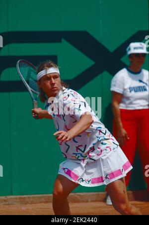 Deutsche Tennisspielerin Sabine Hack, European Open, Genf 1990 Stockfoto